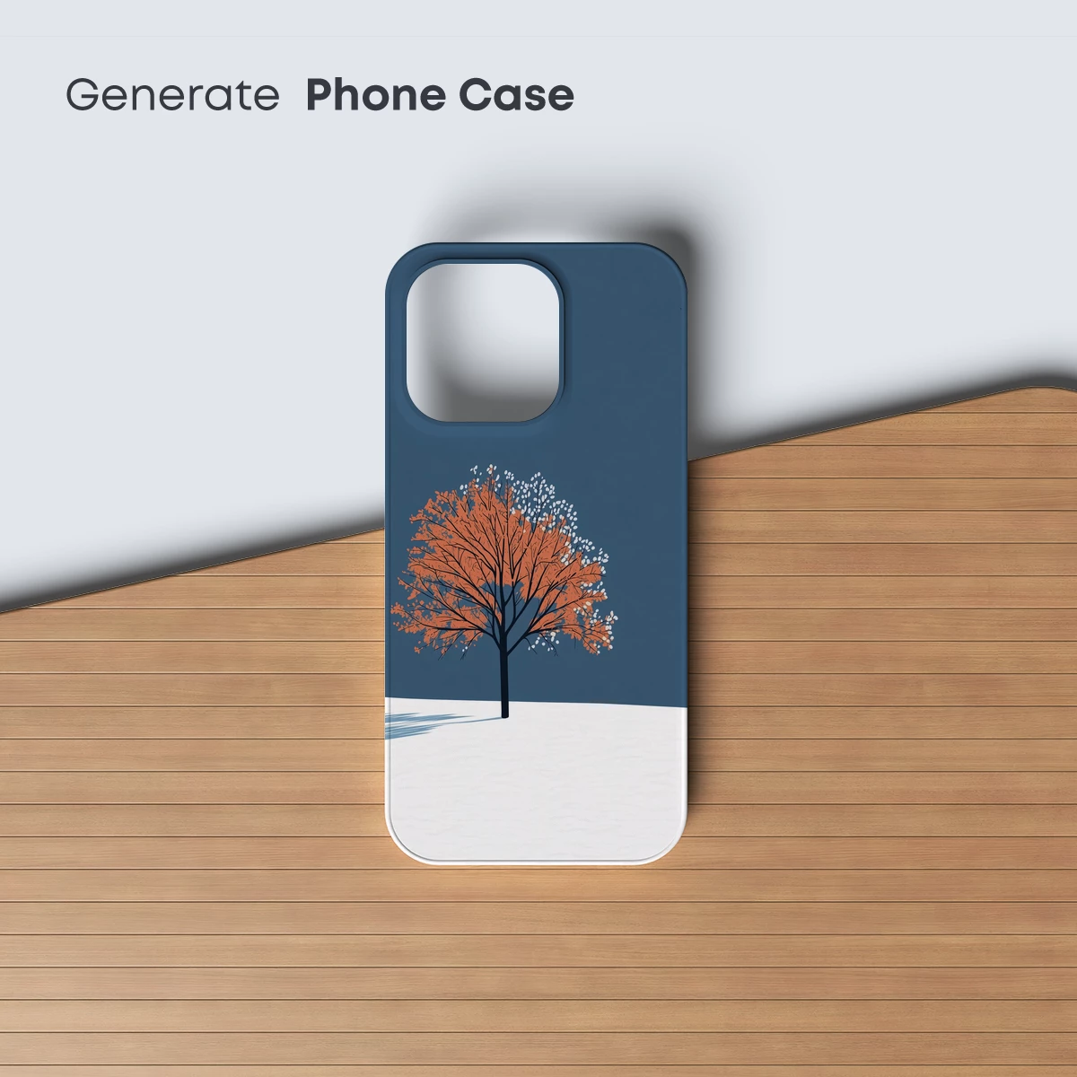 Autumn Solitude: Orange Tree in Snow - Image 3