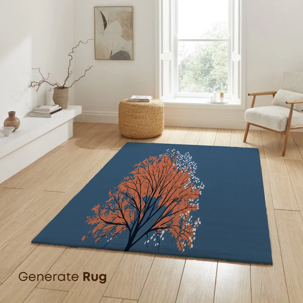 Autumn Solitude: Orange Tree in Snow - Image 6