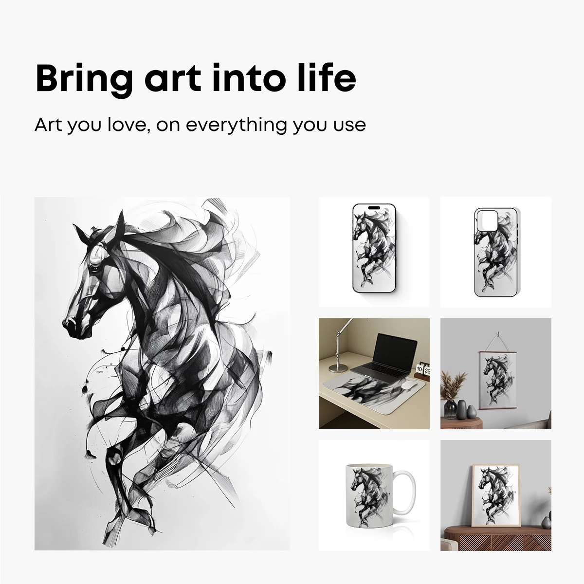 Ethereal Equine: Abstract Horse in Motion - Image 2