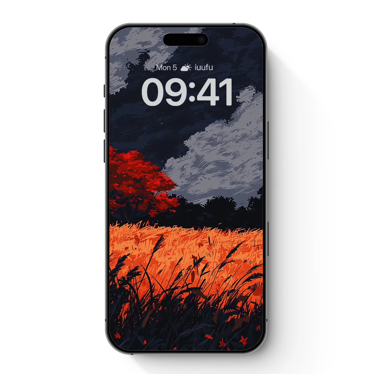 Crimson Sunset Over Golden Fields