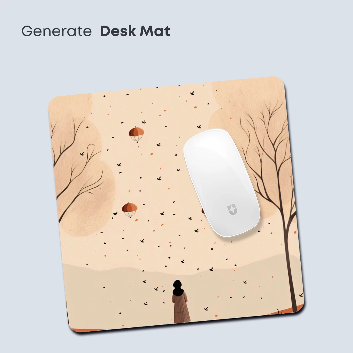 Autumn Solitude: Floating Lanterns and Bare Trees - Image 4