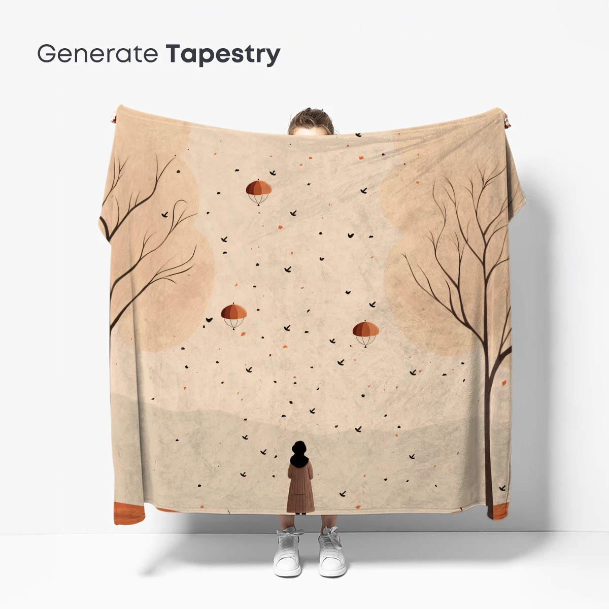 Autumn Solitude: Floating Lanterns and Bare Trees - Image 5