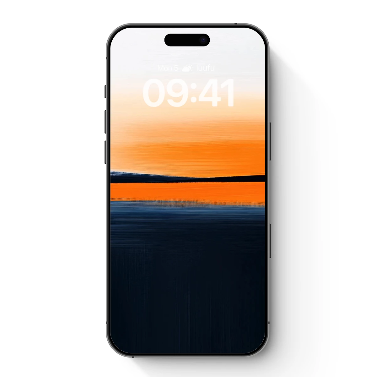 Horizon's Embrace: Orange Sunset Over Midnight Sea