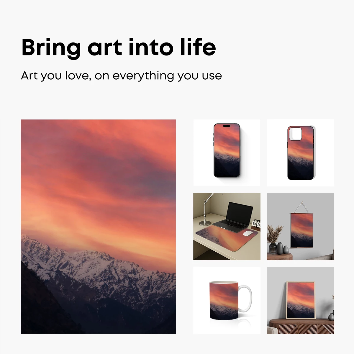 Crimson Dawn Over Snowy Peaks - Image 2