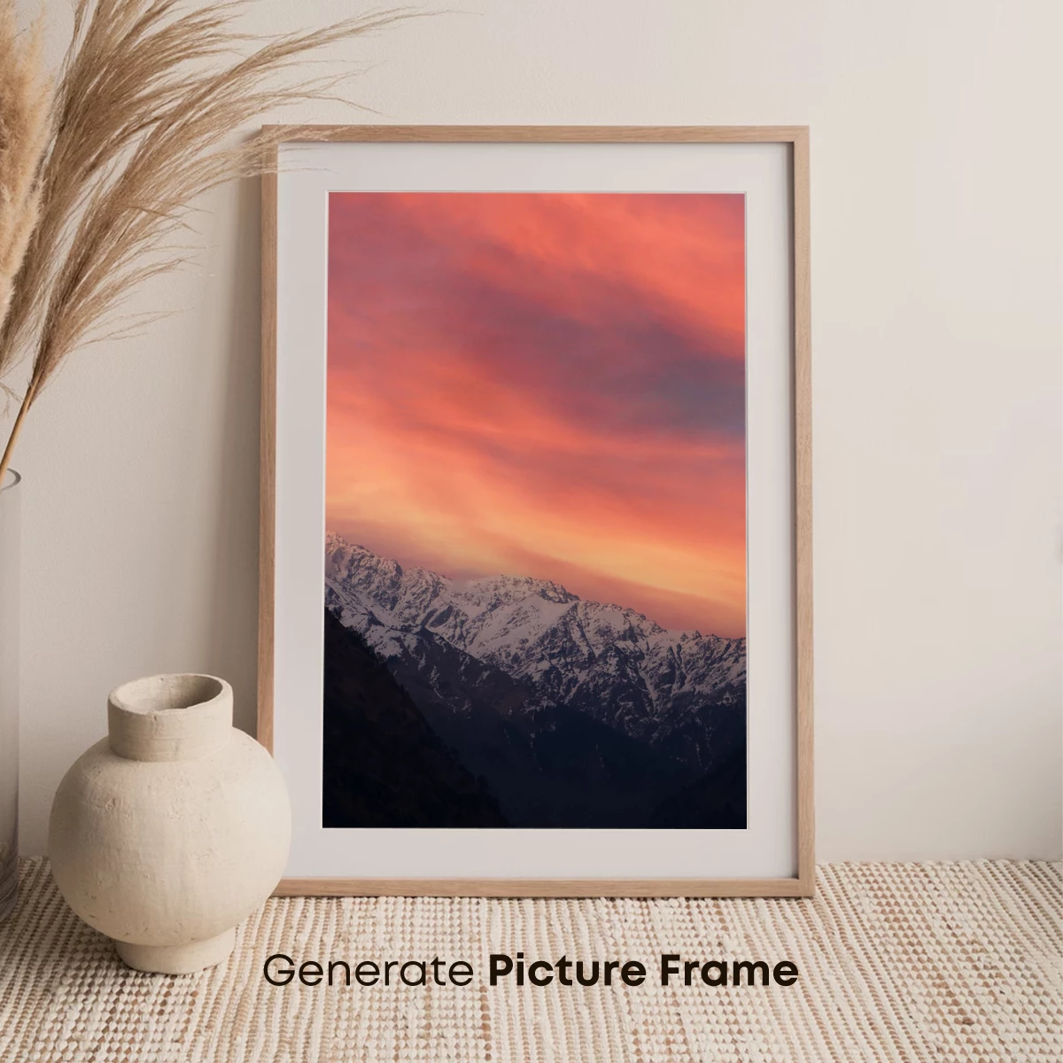 Crimson Dawn Over Snowy Peaks - Image 7