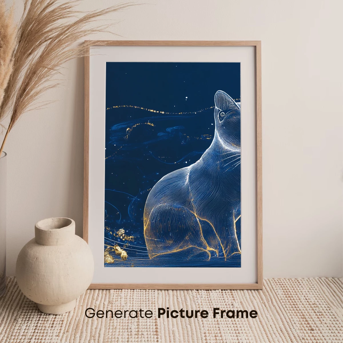 Ethereal Feline in Midnight Bloom - Image 7