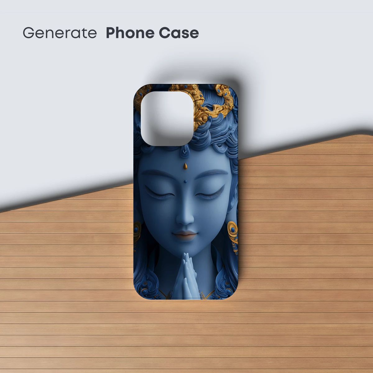 Ethereal Blue Devotion: Divine Serenity in Ornate Detail - Image 3