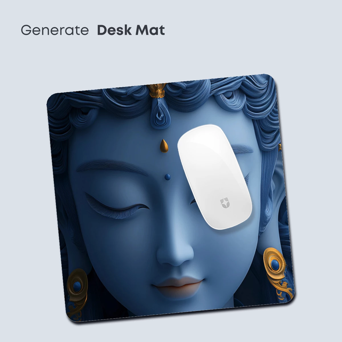 Ethereal Blue Devotion: Divine Serenity in Ornate Detail - Image 4