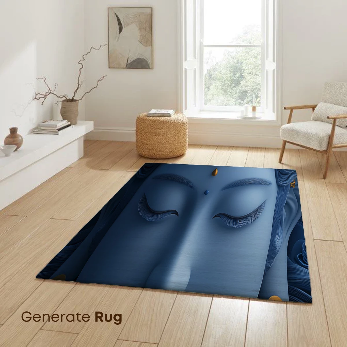 Ethereal Blue Devotion: Divine Serenity in Ornate Detail - Image 6