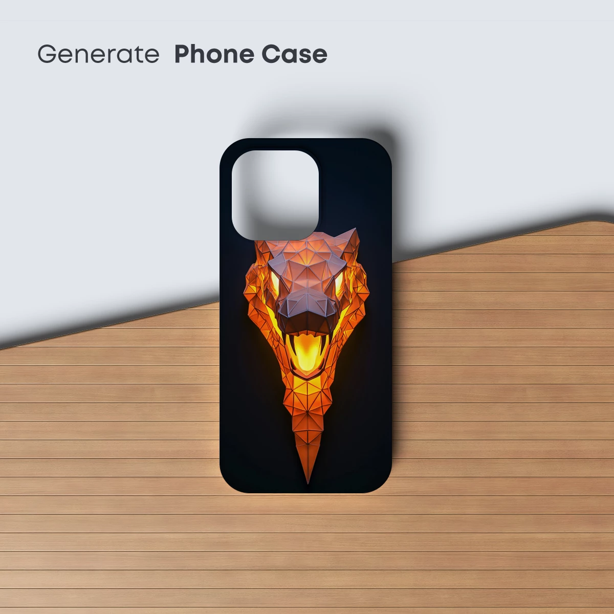 Geometric Lion's Roar: Fiery Polygons - Image 3