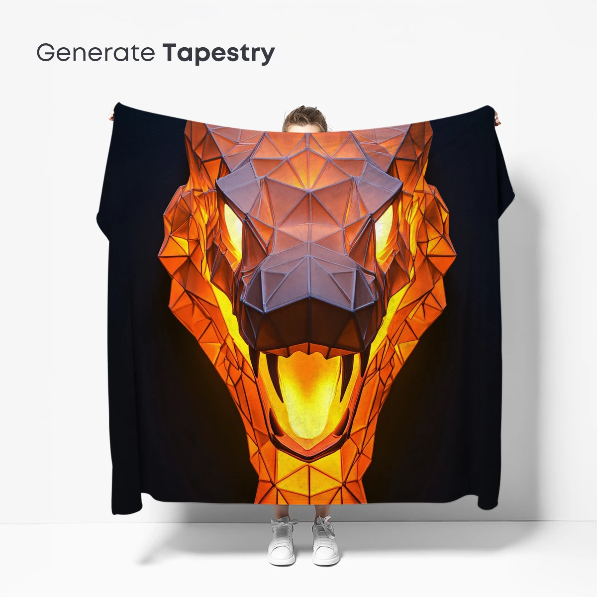 Geometric Lion's Roar: Fiery Polygons - Image 5