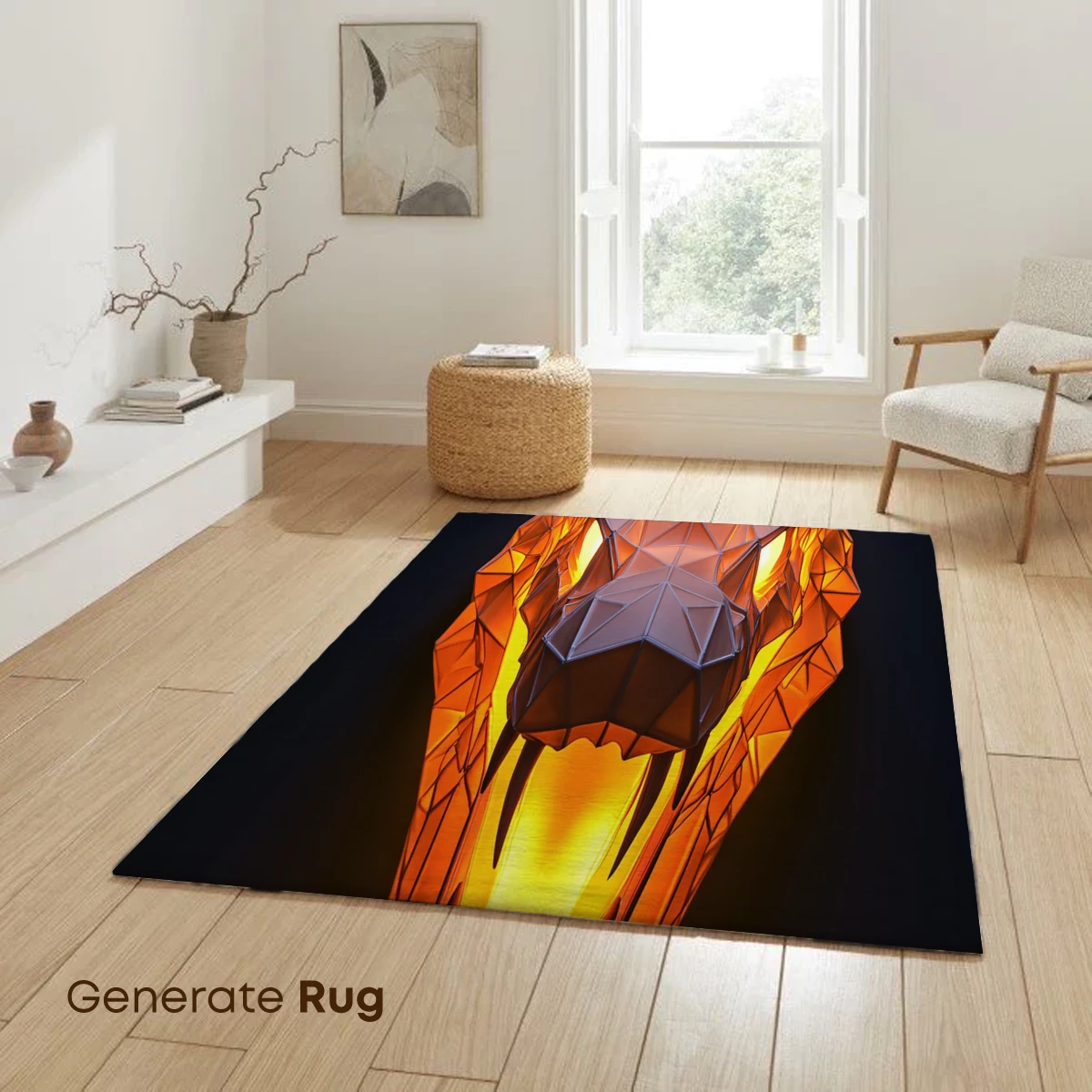Geometric Lion's Roar: Fiery Polygons - Image 6