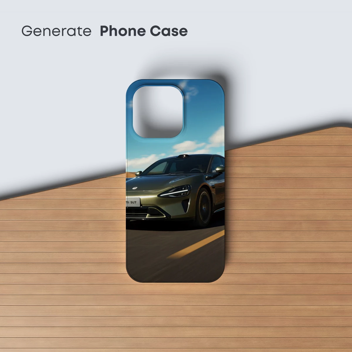 Desert Road Odyssey: Sleek Car in Motion - Image 3