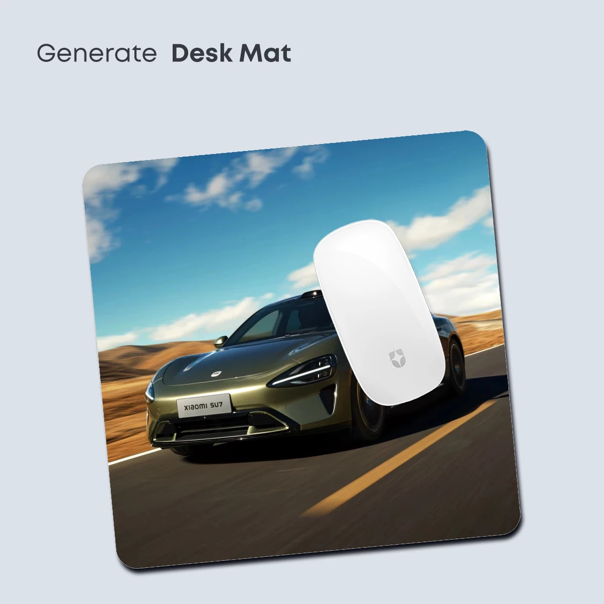 Desert Road Odyssey: Sleek Car in Motion - Image 4