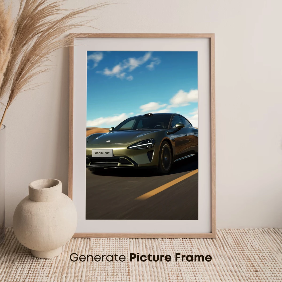 Desert Road Odyssey: Sleek Car in Motion - Image 7