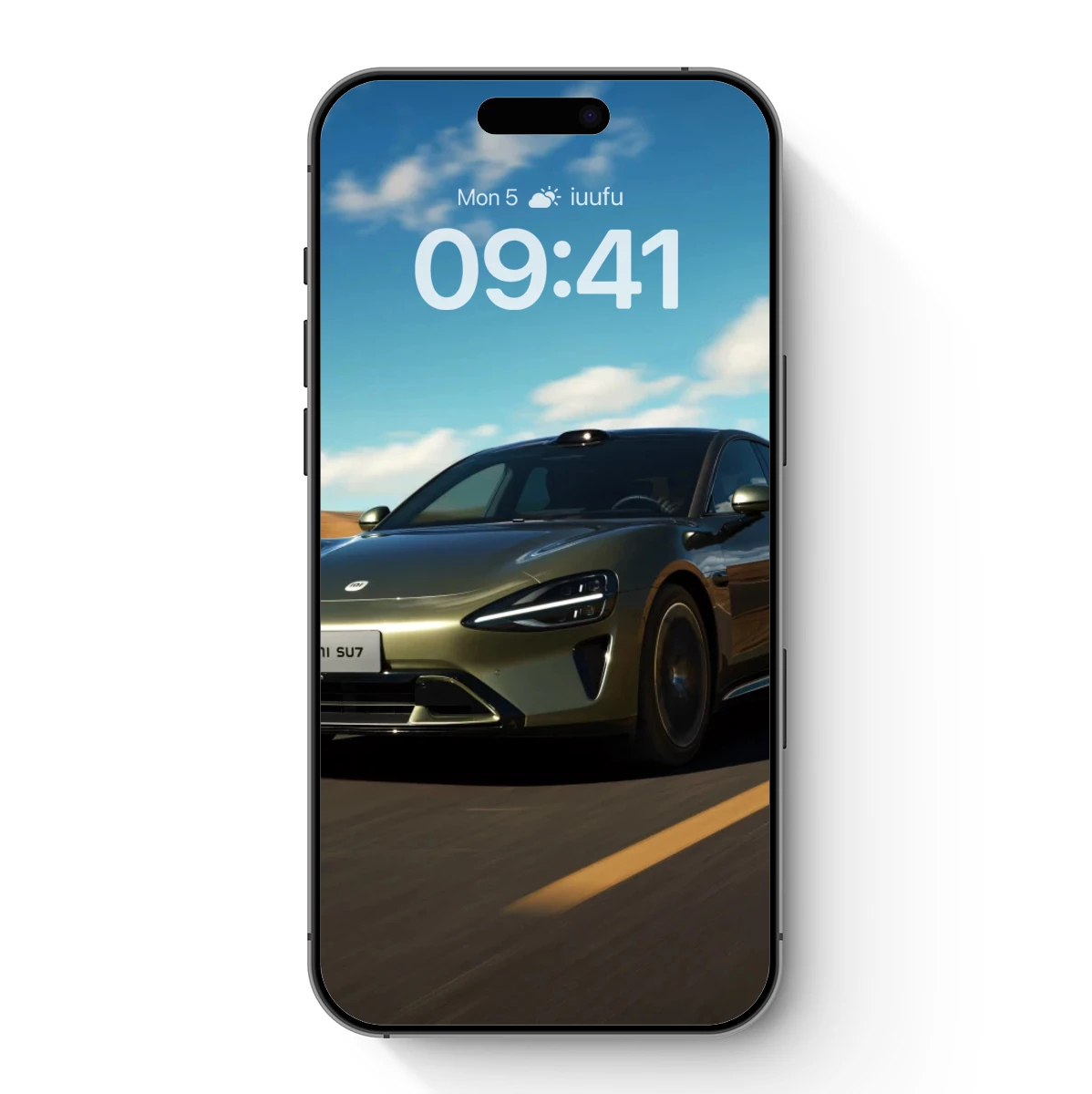 Desert Road Odyssey: Sleek Car in Motion