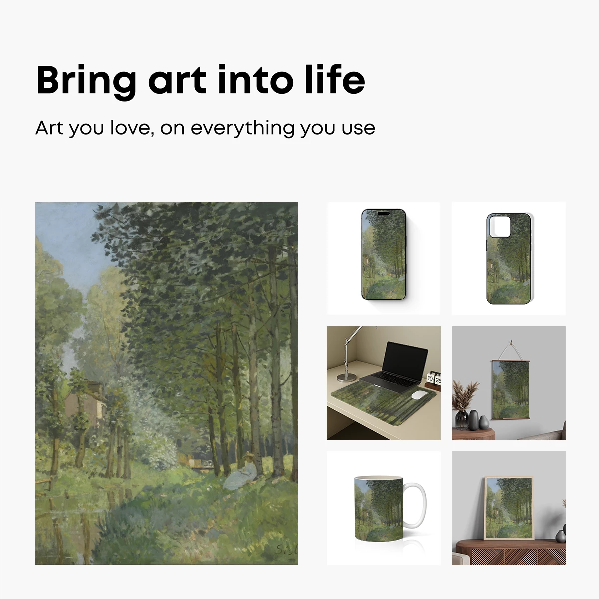 Impressionist Forest Retreat: Serene Solitude by Sisley - Image 2