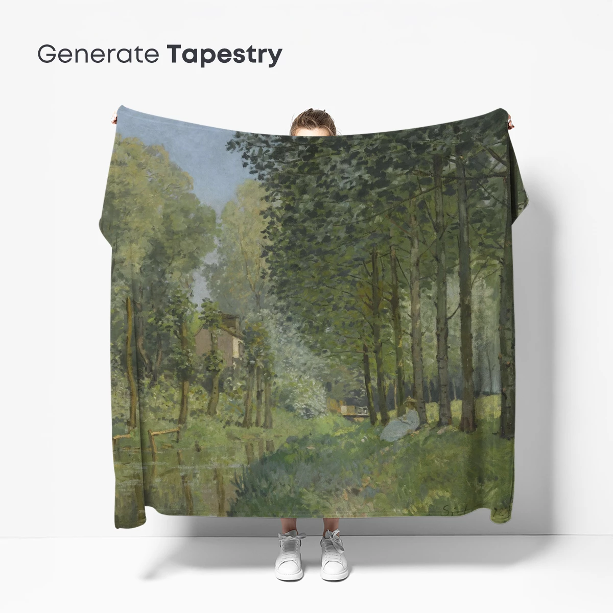 Impressionist Forest Retreat: Serene Solitude by Sisley - Image 5