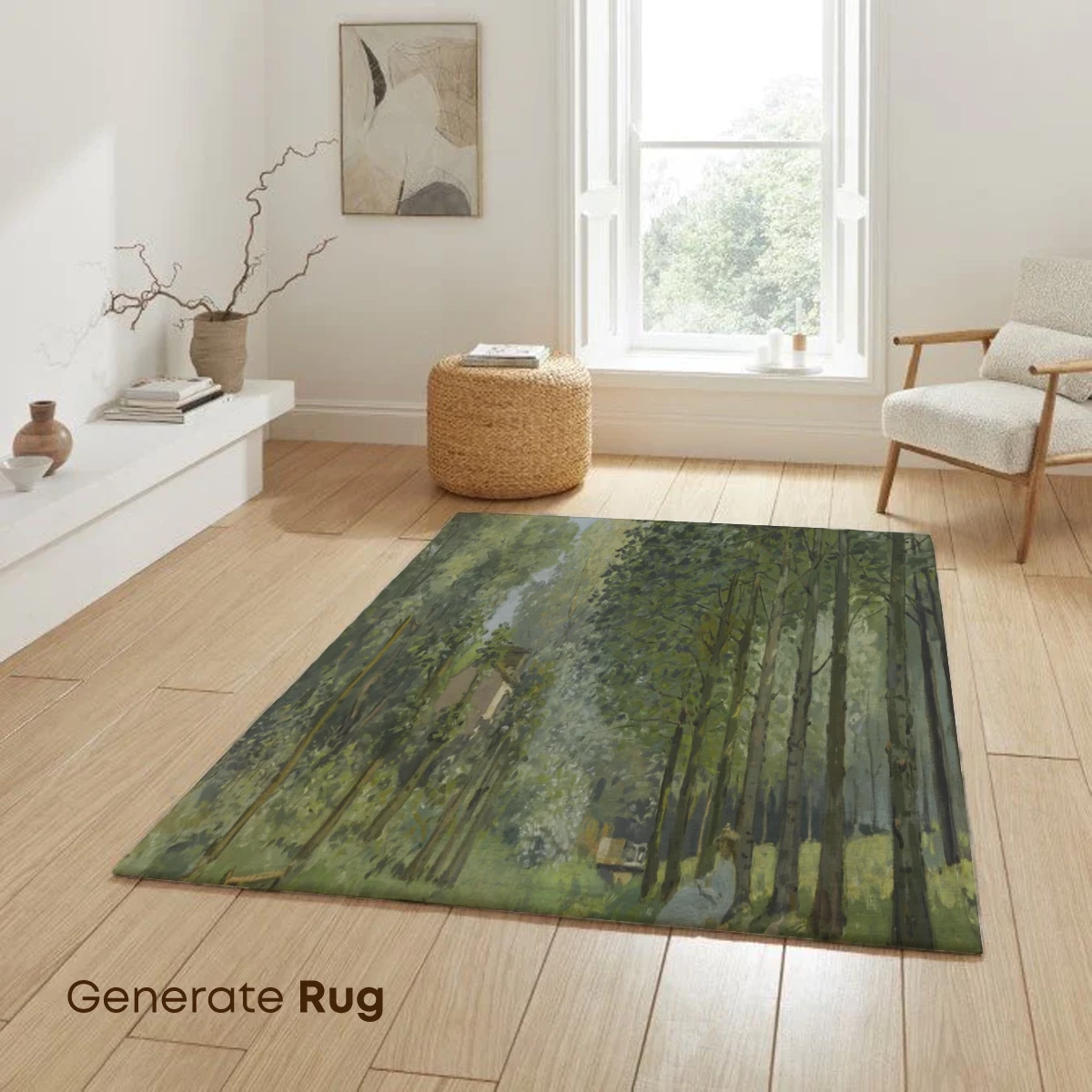 Impressionist Forest Retreat: Serene Solitude by Sisley - Image 6