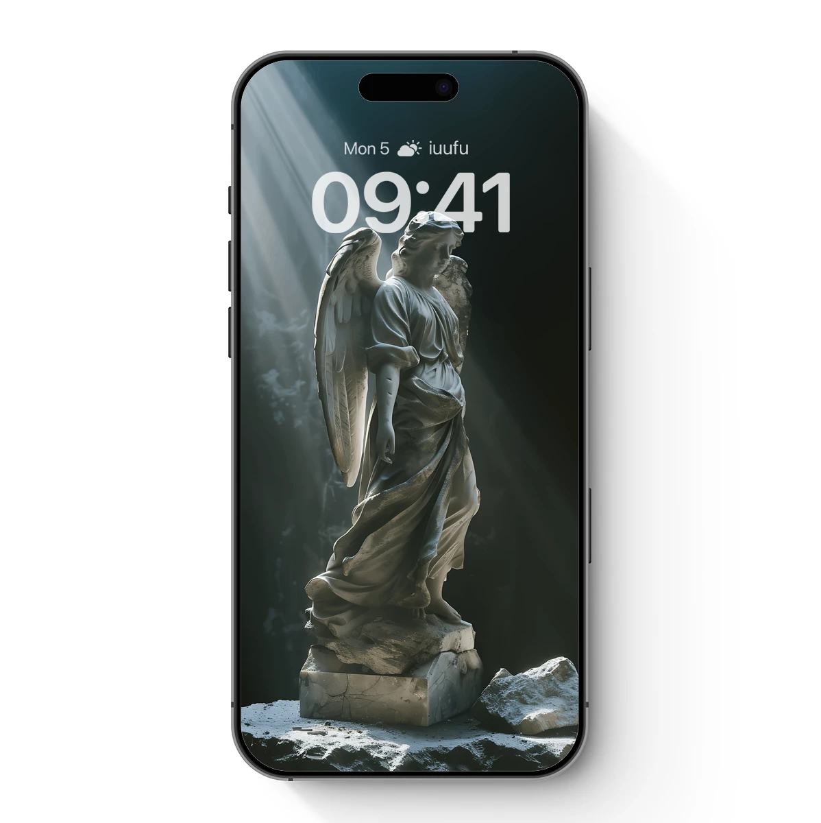 Ethereal Angel in Light Beams