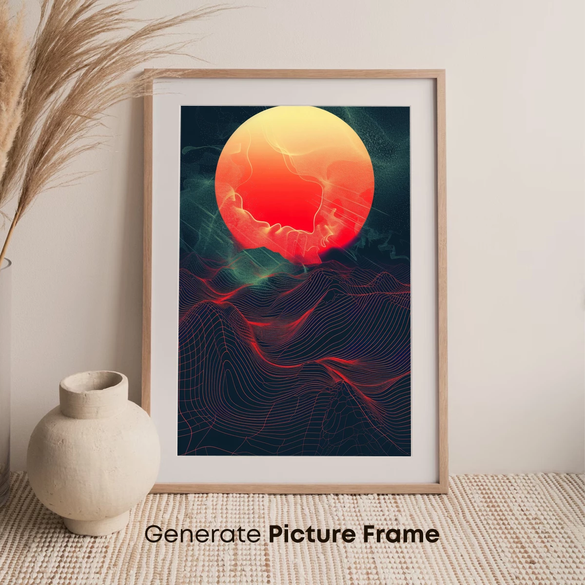 Ethereal Sunset Waves: Abstract Landscape Art - Image 7