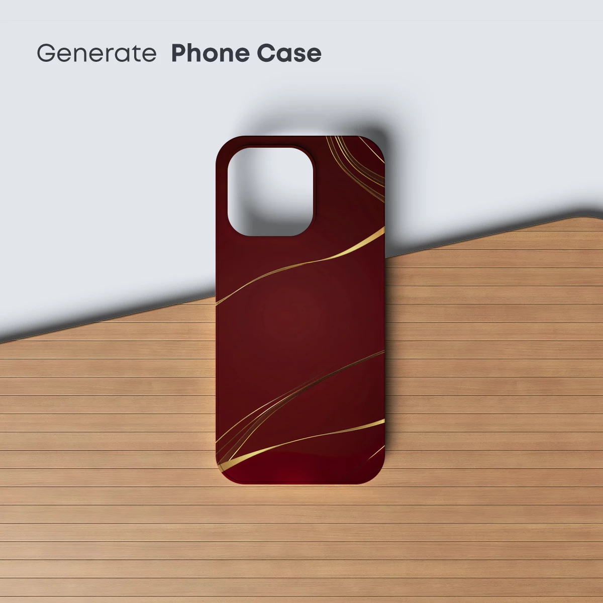 Elegant Gold Waves on Deep Red Canvas - Image 3