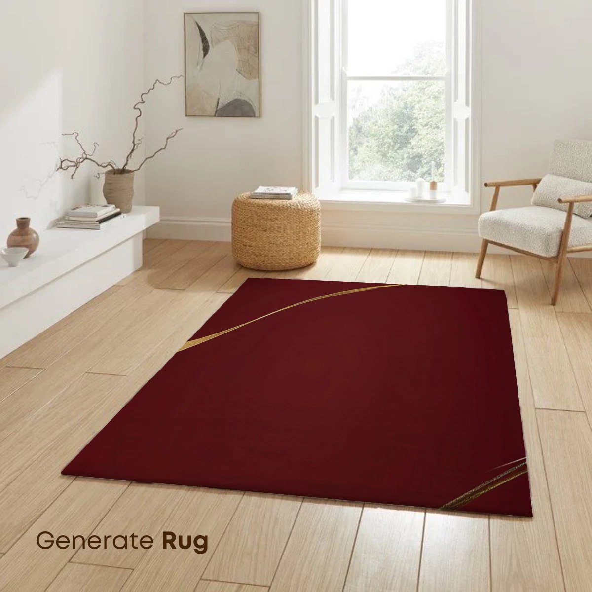 Elegant Gold Waves on Deep Red Canvas - Image 6