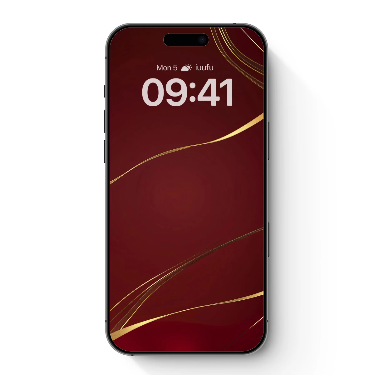 Elegant Gold Waves on Deep Red Canvas