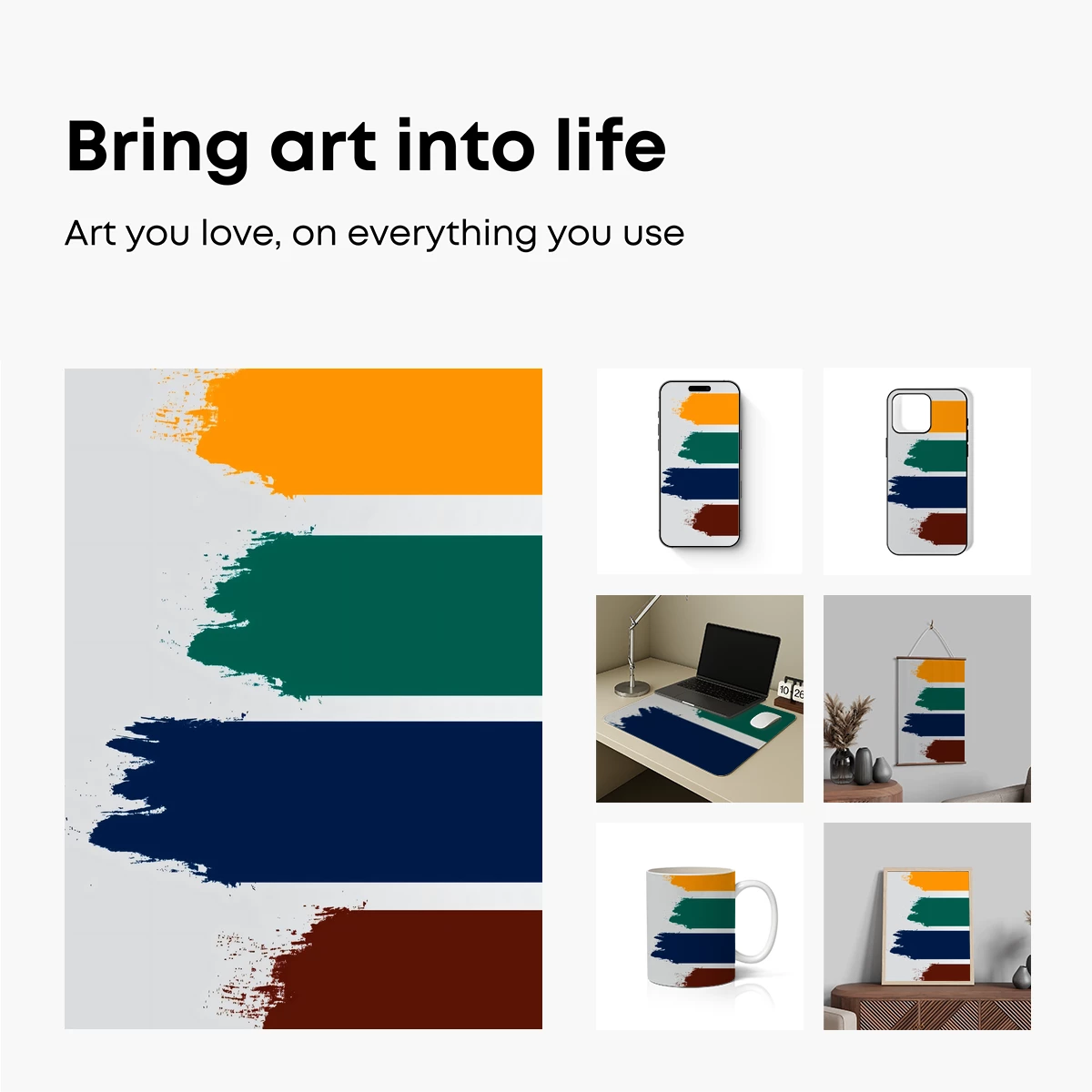 Brushstroke Symphony in Quad Colors - Image 2