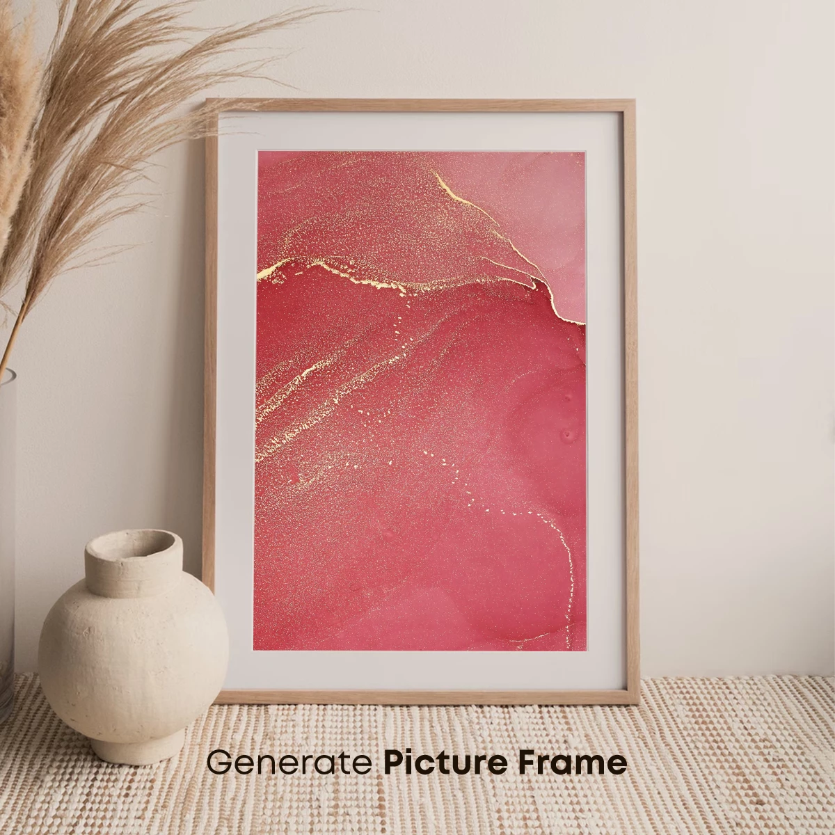 Crimson Canvas with Golden Veins - Image 7