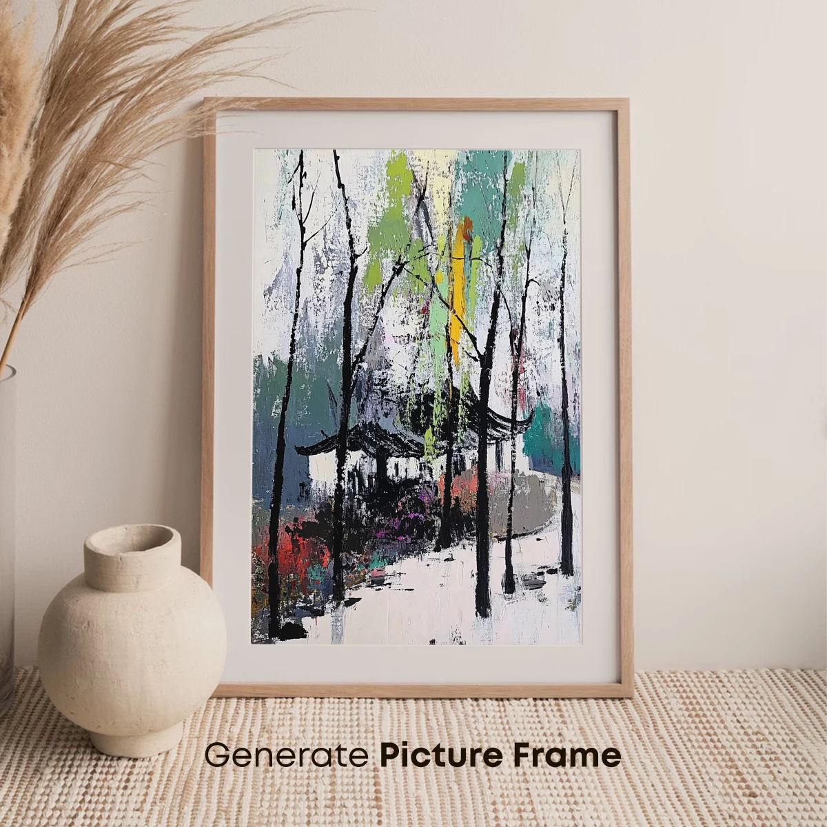 Abstract Forest Whisper: Modern Ink Fusion - Image 7