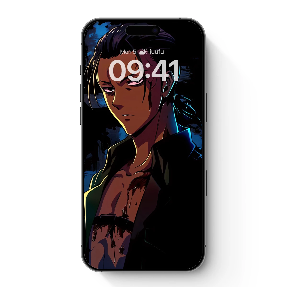 Dark Elegance: Bloodstained Rebel in Noir Style