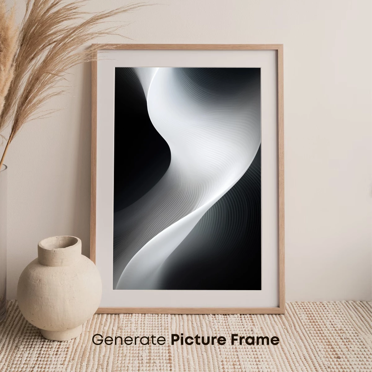 Elegant Monochrome Waves: A Dance of Light and Shadow - Image 7