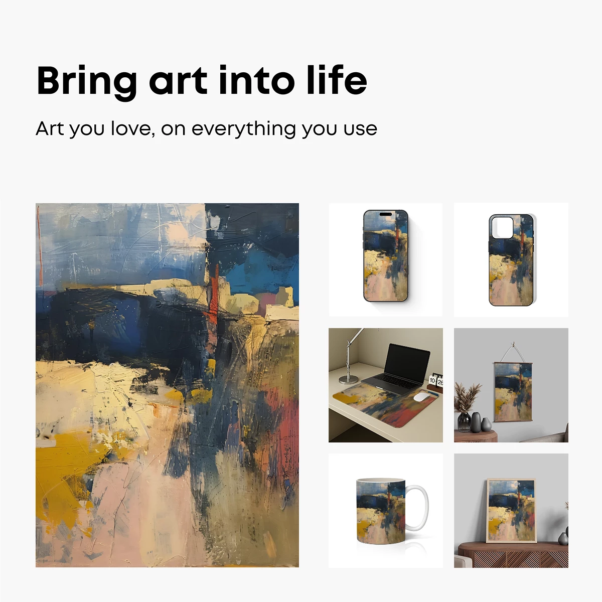 Abstract Canvas Symphony: Bold Strokes and Color Fusion - Image 2