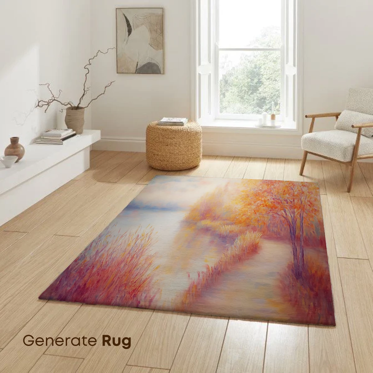 Autumnal Pathway: Impressionist Lakeside Serenity - Image 6