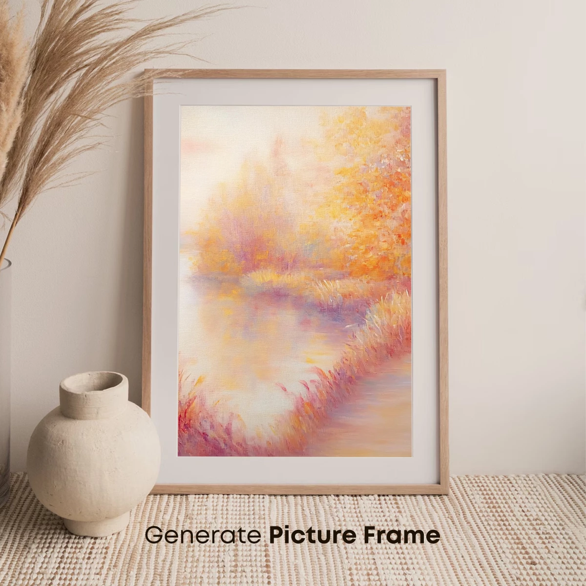Autumnal Pathway: Impressionist Lakeside Serenity - Image 7