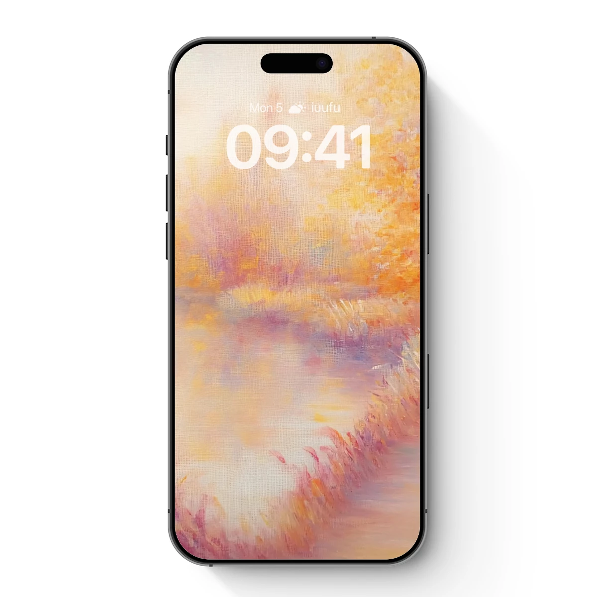 Autumnal Pathway: Impressionist Lakeside Serenity