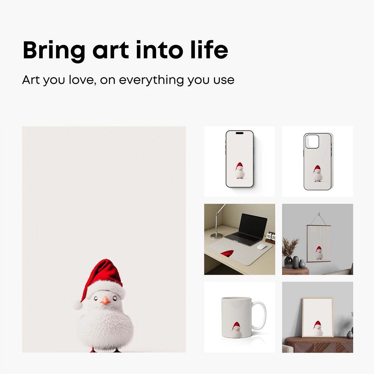 Festive Chick in Santa Hat: Whimsical Holiday Cheer - Image 2