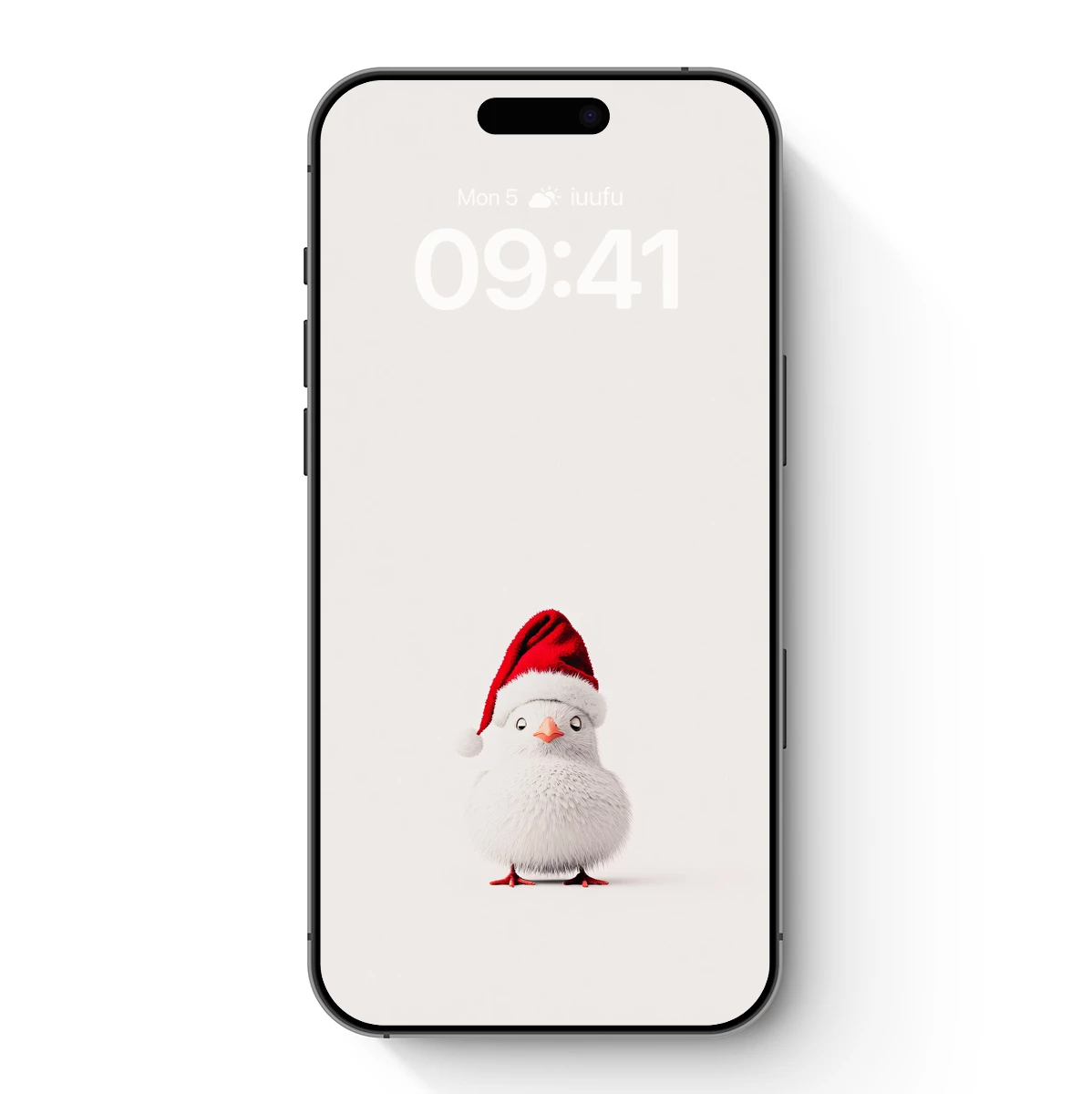 Festive Chick in Santa Hat: Whimsical Holiday Cheer