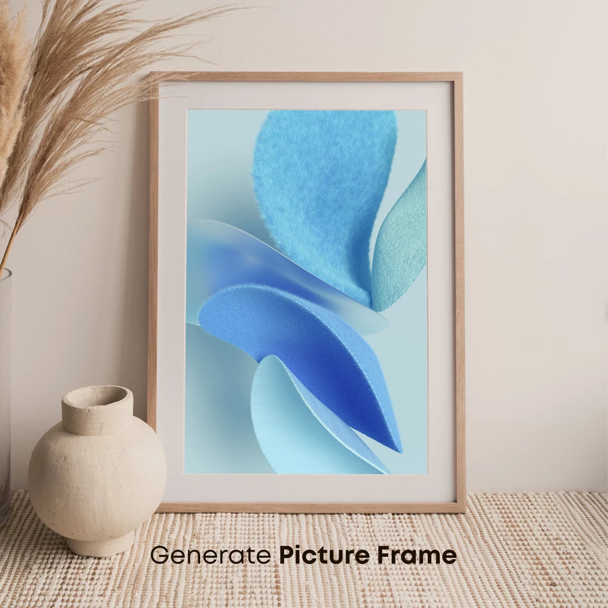 Ethereal Blue Petals: A Textured Symphony - Image 7