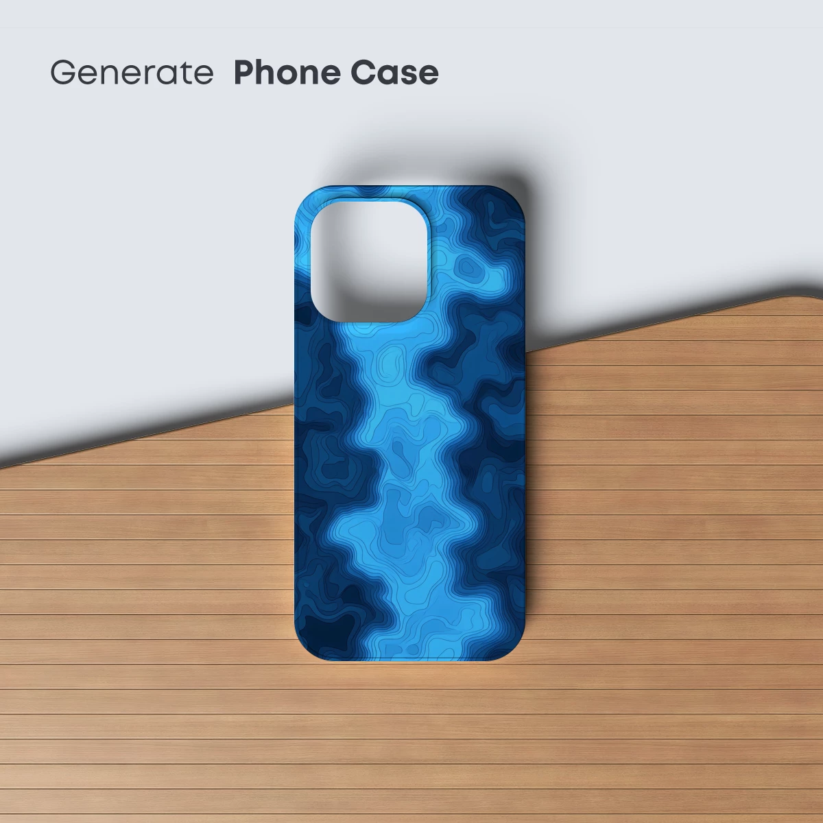 Blue Topographic Waves: Abstract Depth - Image 3