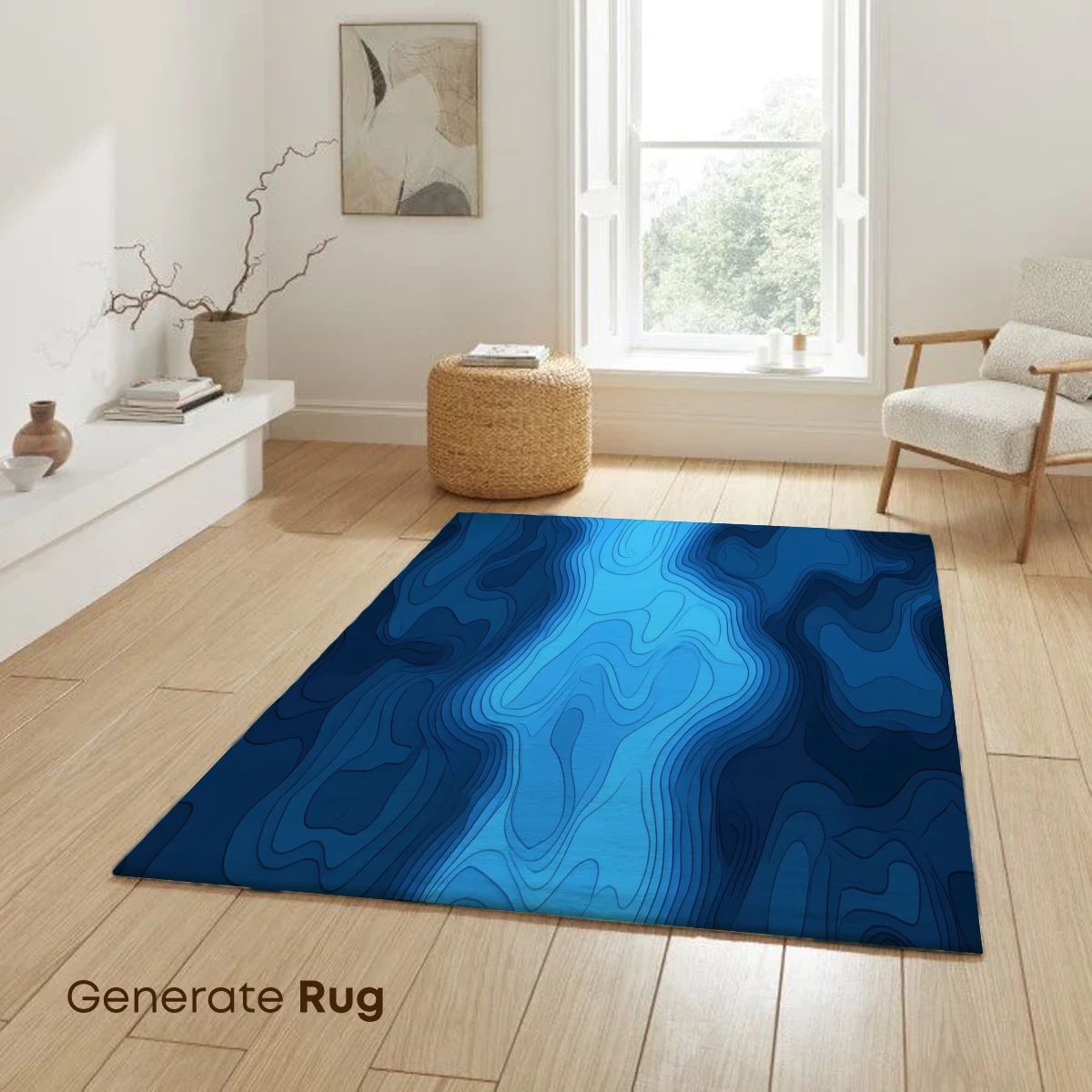 Blue Topographic Waves: Abstract Depth - Image 6