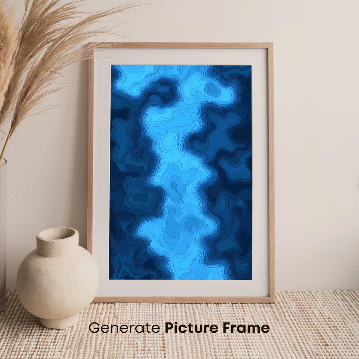 Blue Topographic Waves: Abstract Depth - Image 7