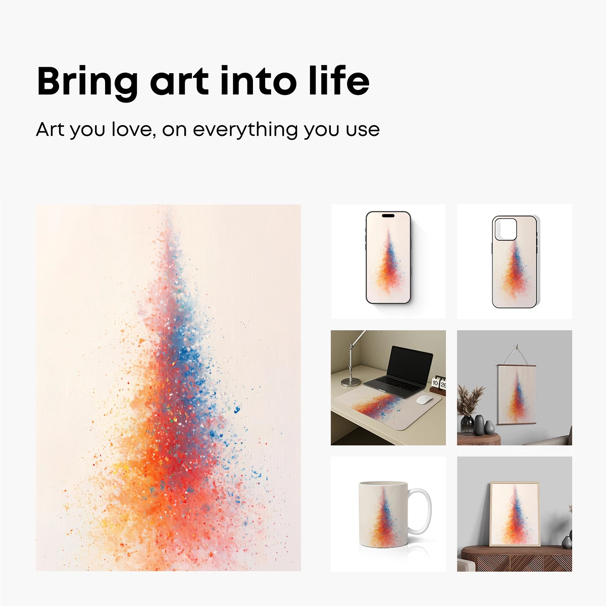 Abstract Color Burst: Fusion of Orange and Blue - Image 2