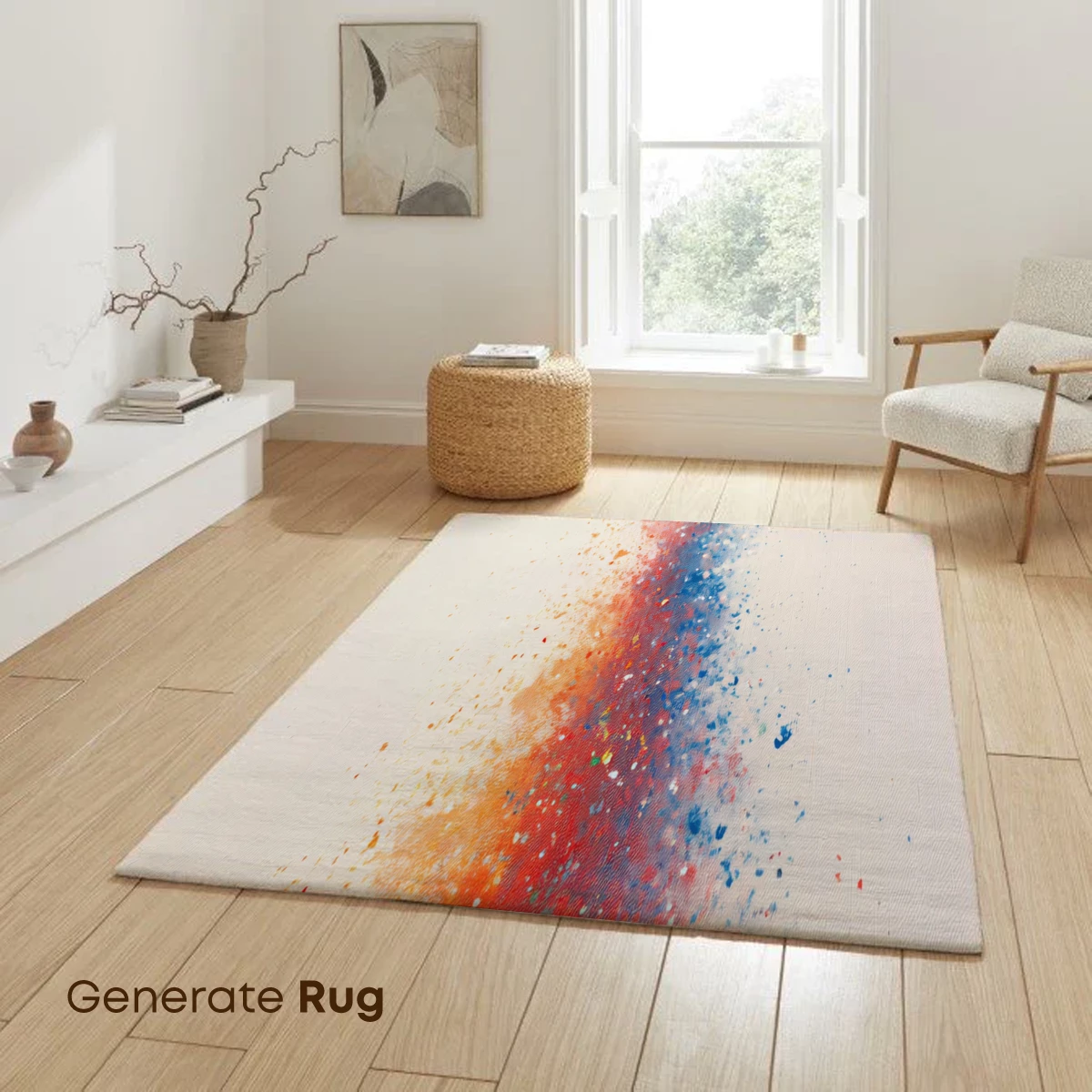 Abstract Color Burst: Fusion of Orange and Blue - Image 6