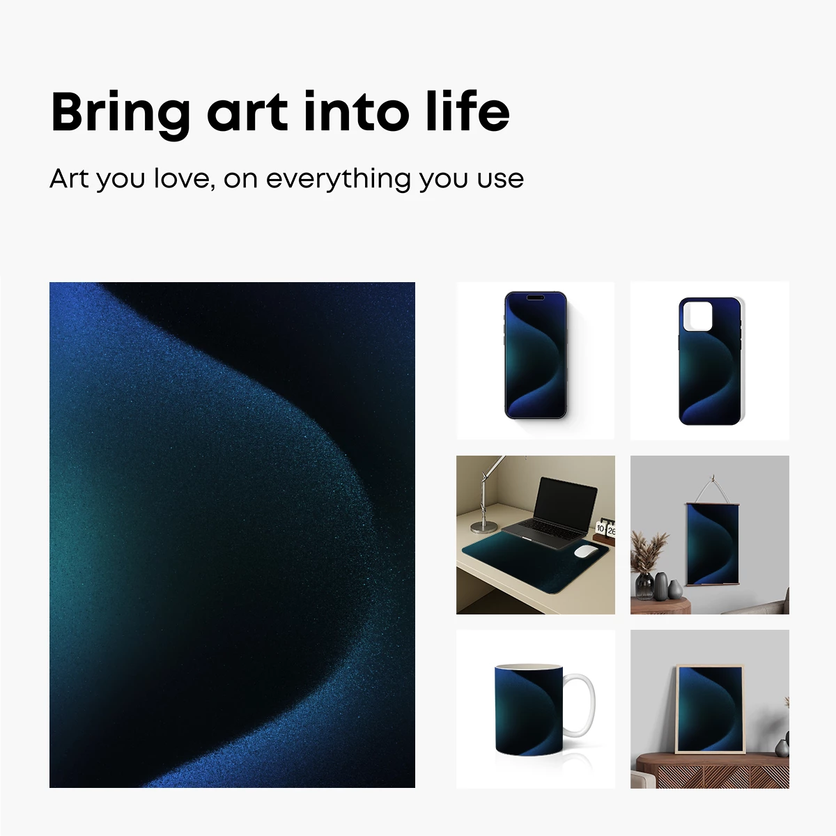 Ethereal Blue Abyss: A Cosmic Dance of Light and Shadow - Image 2