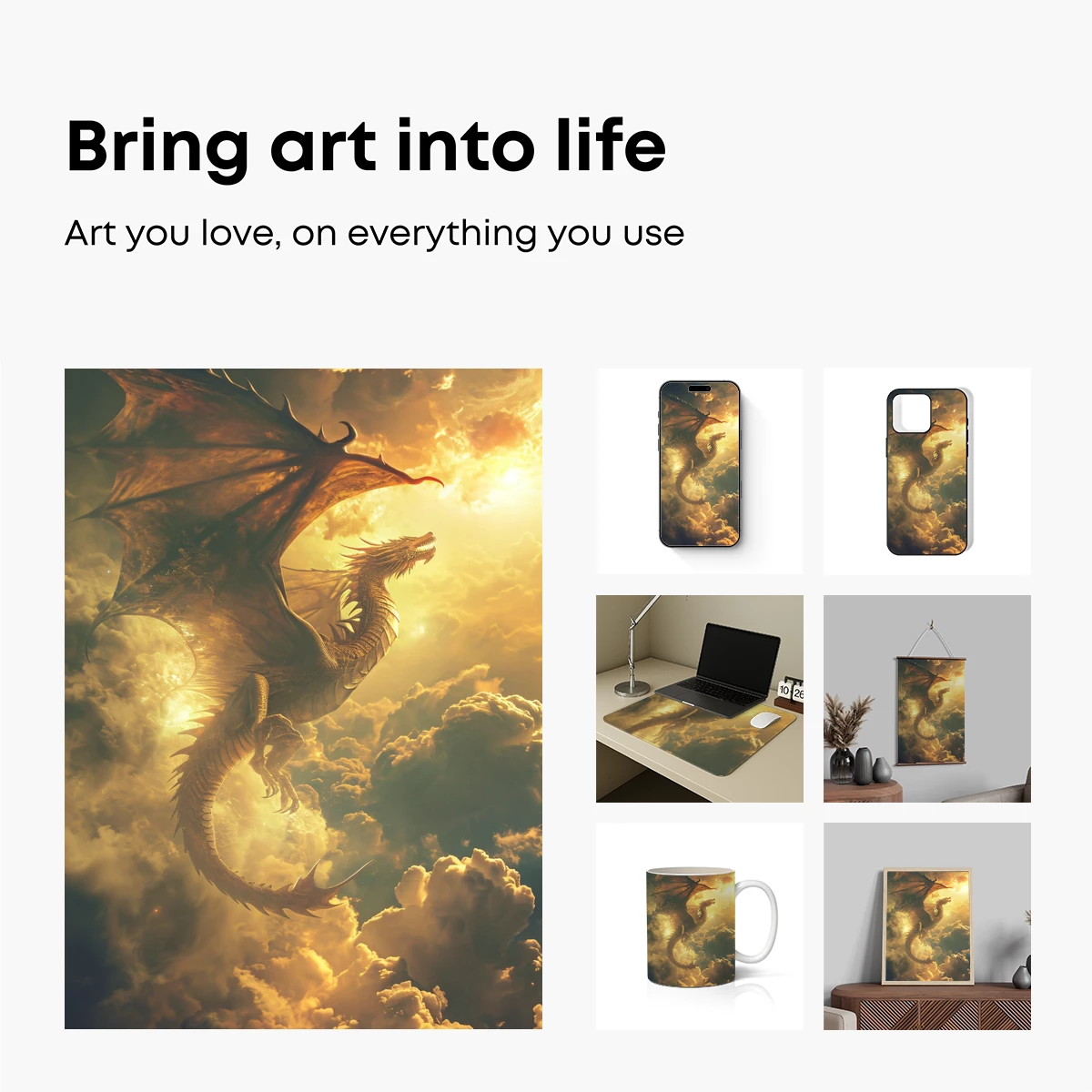 Dragon Soaring Through Golden Skies - Image 2