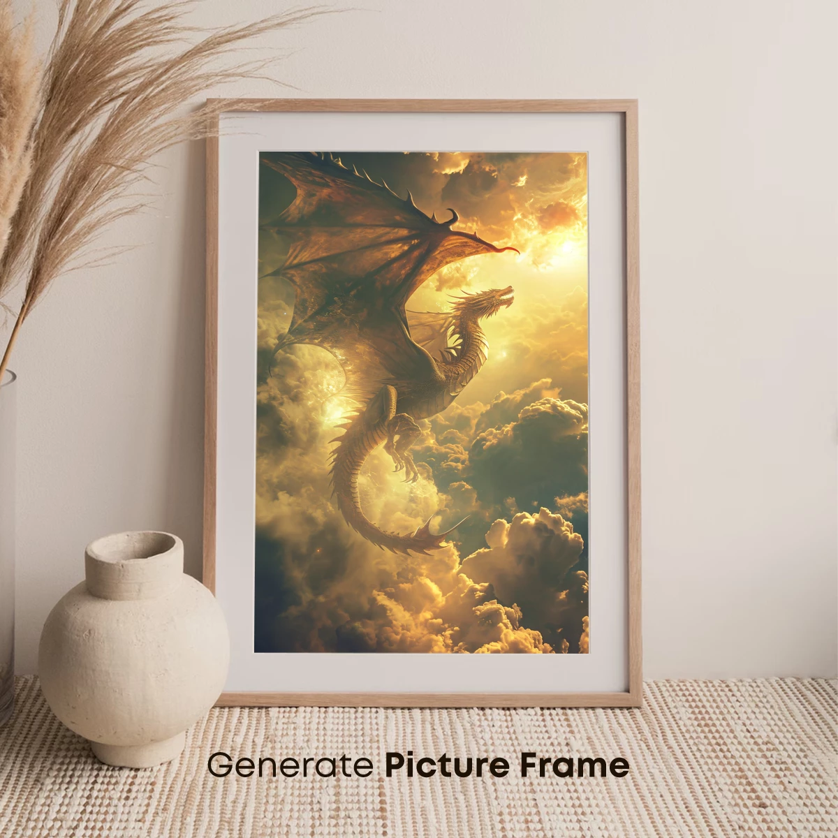 Dragon Soaring Through Golden Skies - Image 7