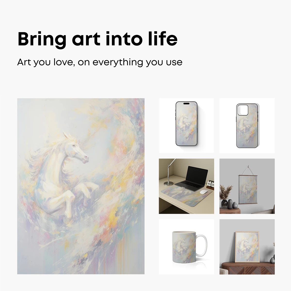 Ethereal Unicorn in Abstract Flight - Image 2