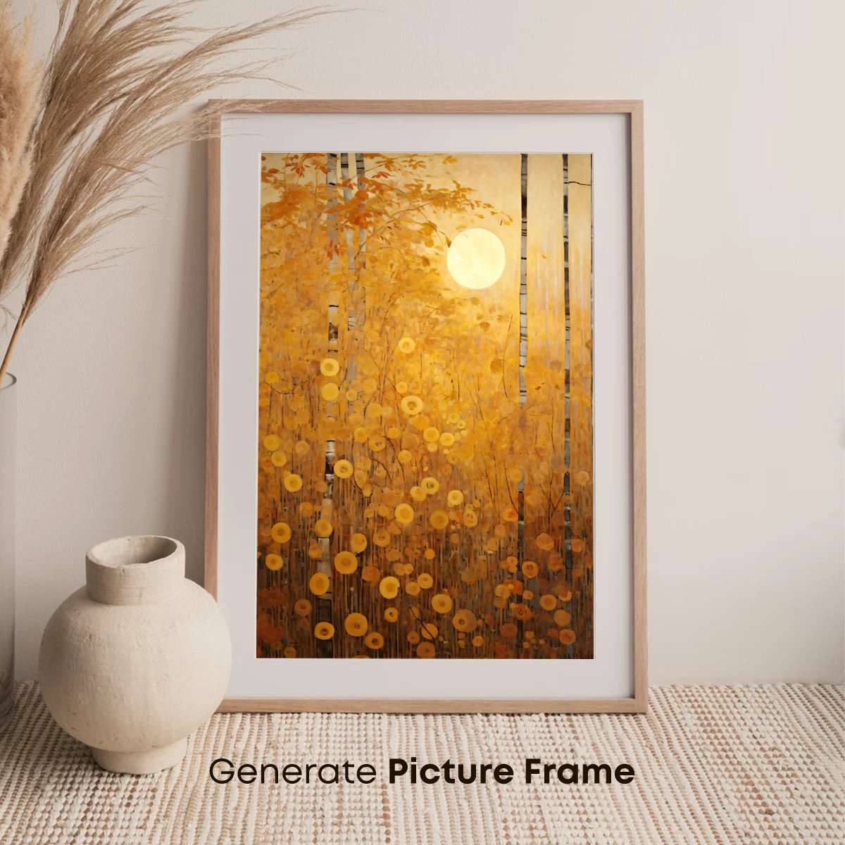Golden Moonlit Forest: A Symphony of Circles - Image 7